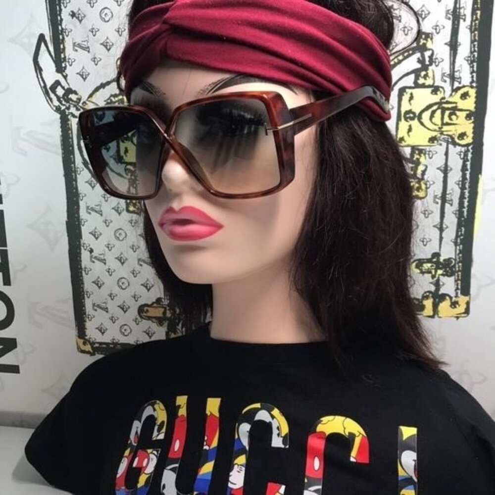 New Authentic Tom Ford Women's Gradient Brown Sunglasses TF1117 53p